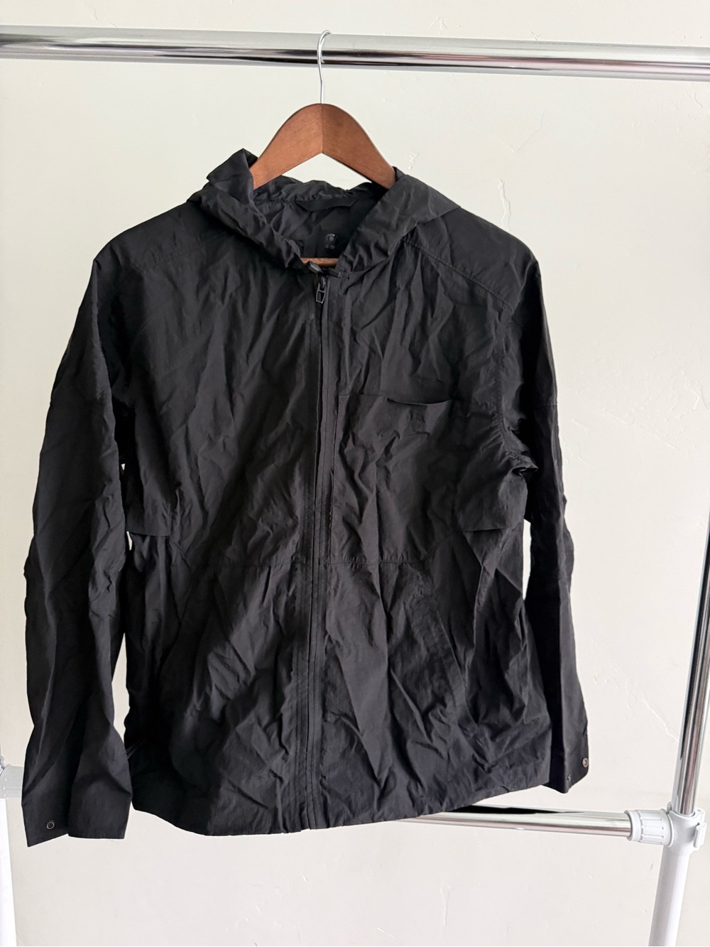 lululemon athletica Black Hooded Windbreaker Jacket